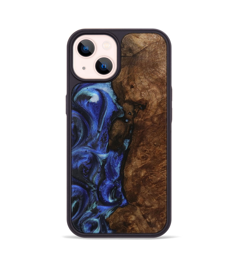 iPhone 14 Wood+Resin Phone Case - Kadence (Blue, 714867)