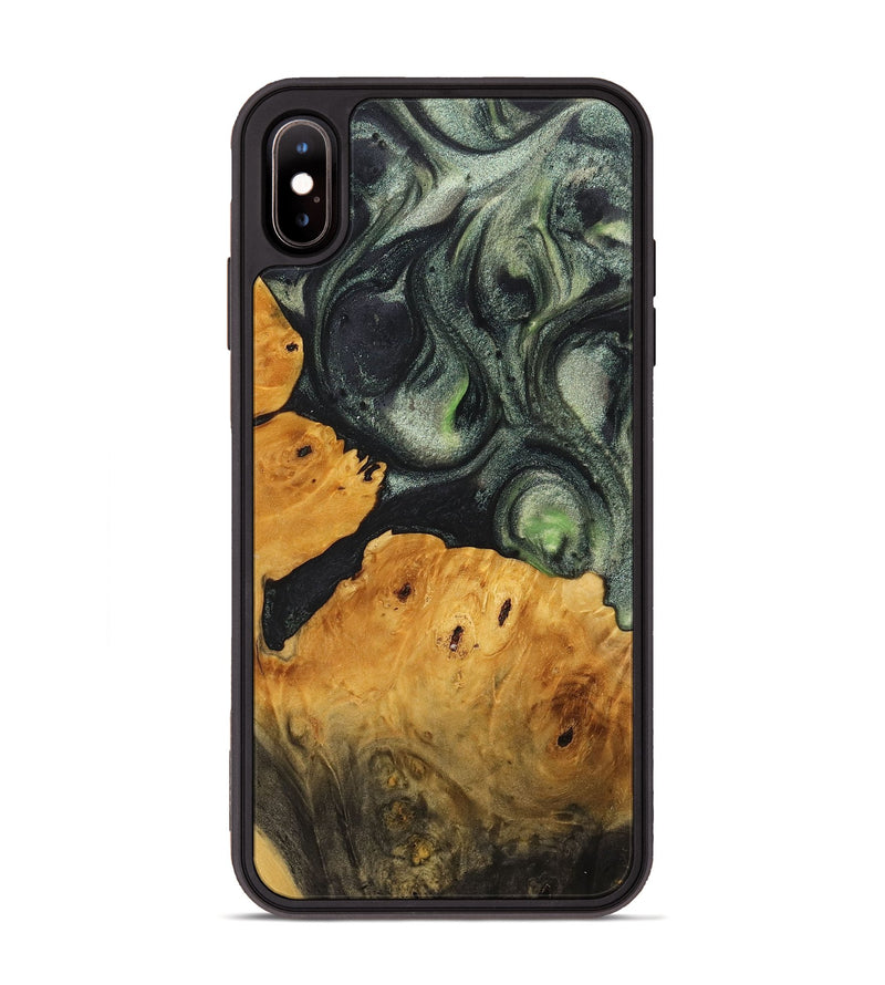 iPhone Xs Max Wood+Resin Phone Case - Tori (Green, 714871)