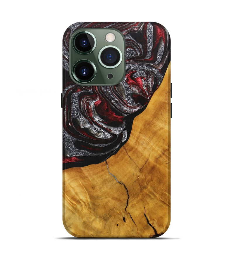 iPhone 13 Pro Wood+Resin Live Edge Phone Case - Brian (Red, 714879)