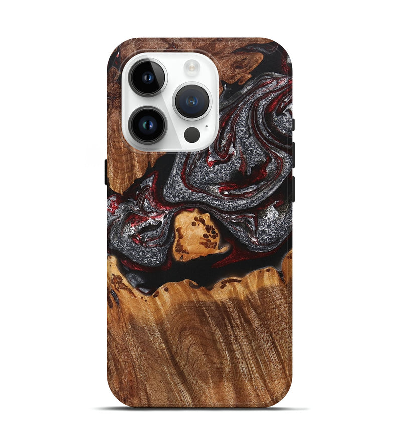 iPhone 15 Pro Wood+Resin Live Edge Phone Case - Zane (Red, 714880)