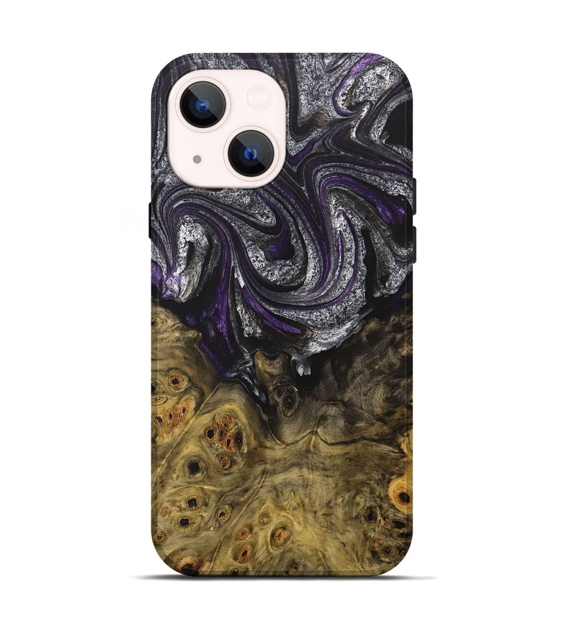 iPhone 14 Wood+Resin Live Edge Phone Case - Kerri (Purple, 714882)