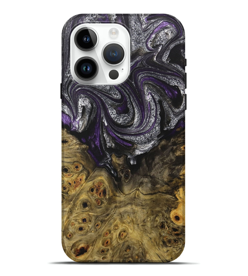 iPhone 15 Pro Max Wood+Resin Live Edge Phone Case - Kerri (Purple, 714882)