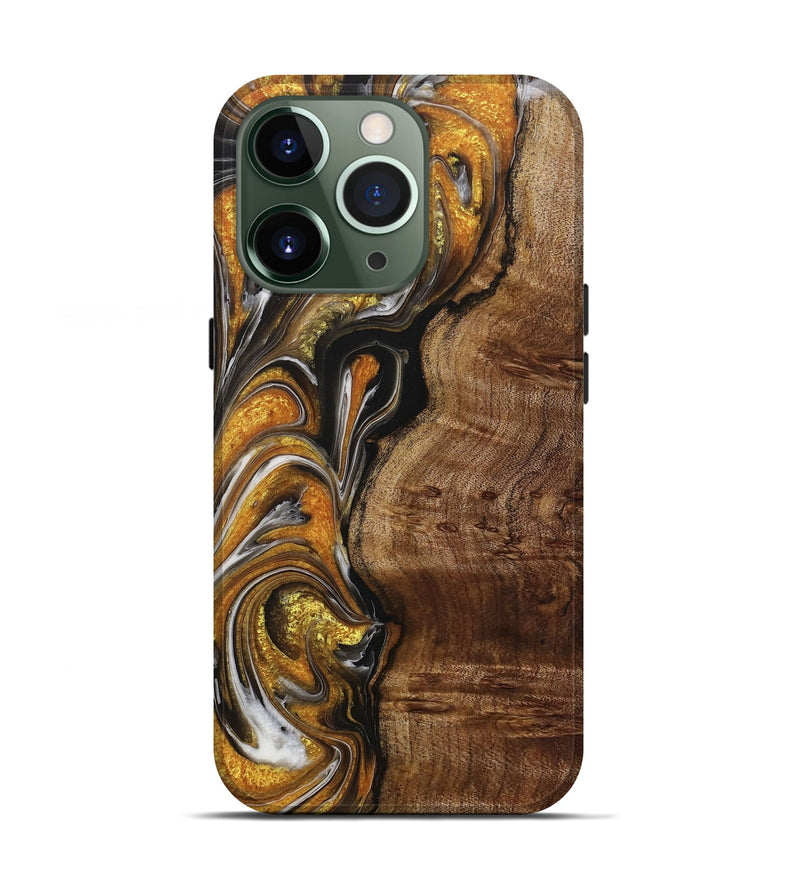 iPhone 13 Pro Wood+Resin Live Edge Phone Case - Maverick (Black & White, 714886)