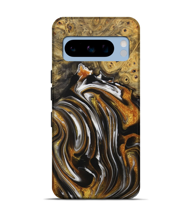 Pixel 8 Pro Wood+Resin Live Edge Phone Case - Kailani (Black & White, 714887)