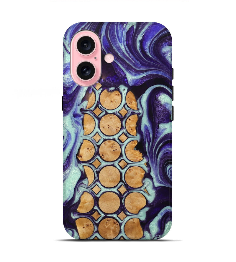 iPhone 16 Wood+Resin Live Edge Phone Case - Marquis (Pattern, 714888)