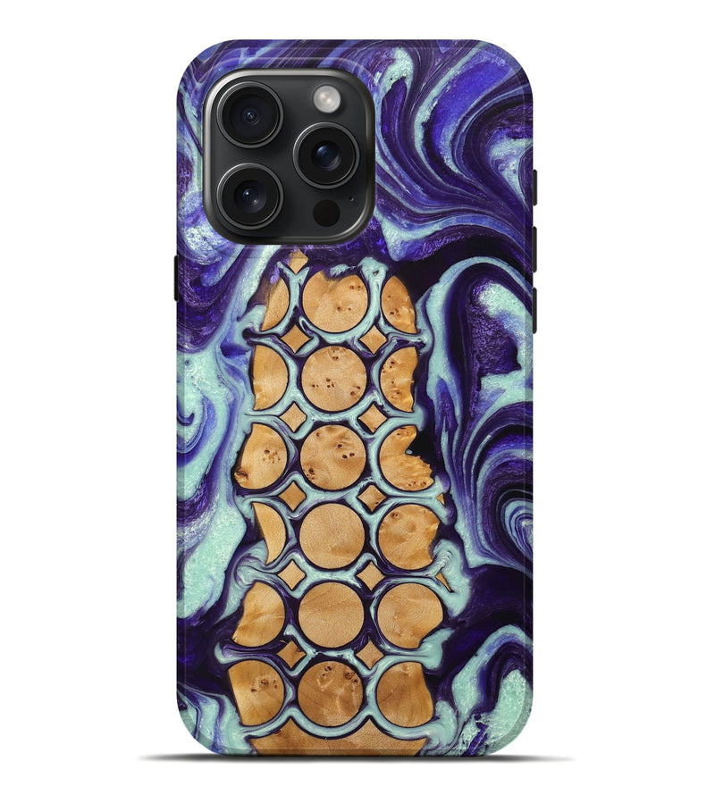 iPhone 16 Pro Max Wood+Resin Live Edge Phone Case - Marquis (Pattern, 714888)