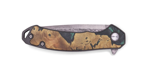 EDC Wood+Resin Pocket Knife - Lydia (Green, 714942)