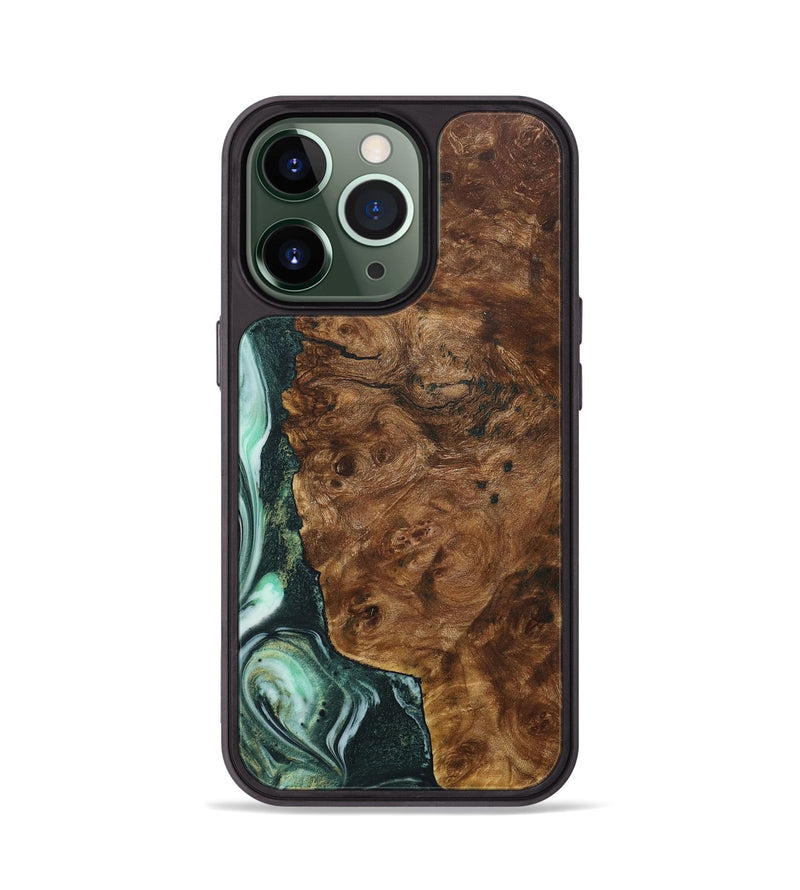 iPhone 13 Pro Wood+Resin Phone Case - Kristen (Green, 715104)