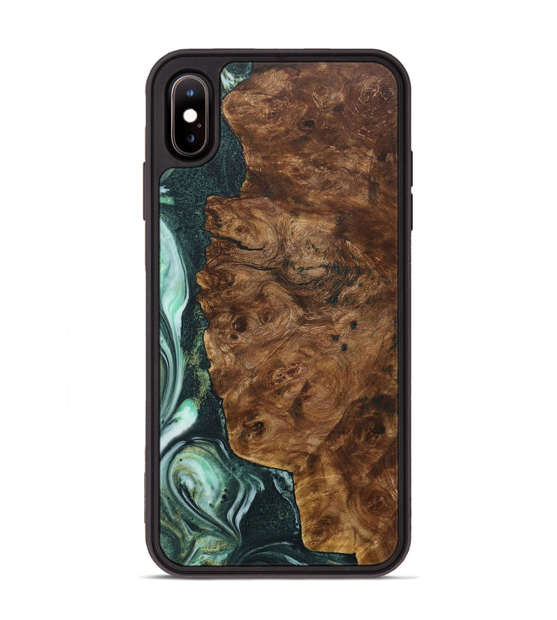 iPhone Xs Max Wood+Resin Phone Case - Kristen (Green, 715104)