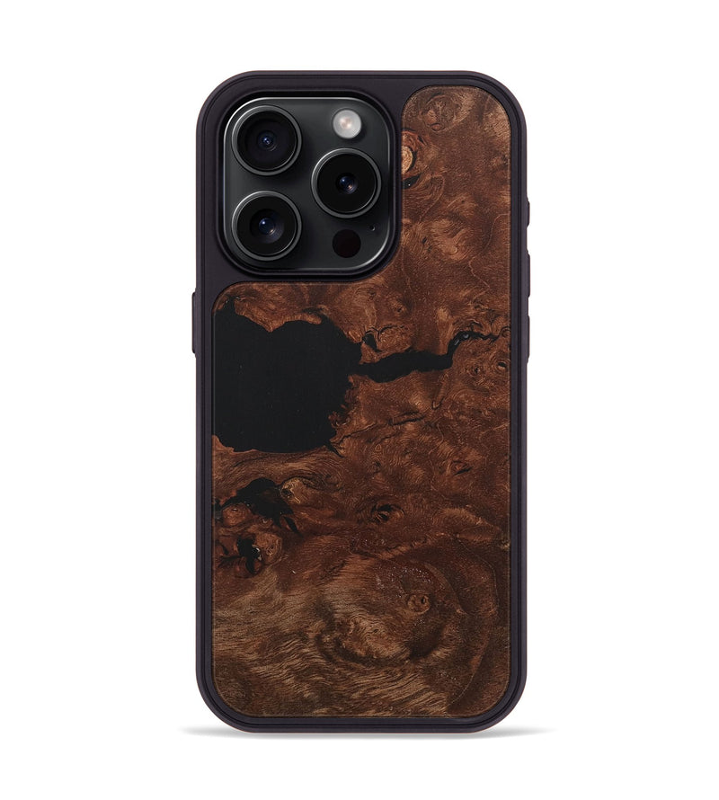 iPhone 15 Pro Wood+Resin Phone Case - Fredrick (Wood Burl, 715146)