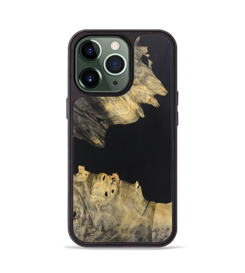 iPhone 13 Pro Wood+Resin Phone Case - Brandi (Pure Black, 715175)