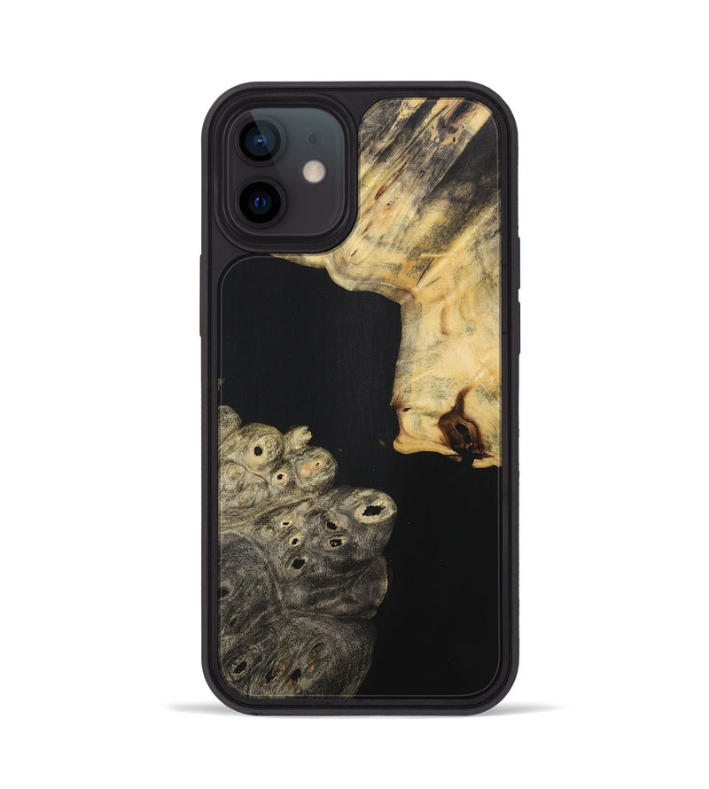 iPhone 12 Wood+Resin Phone Case - Oaklynn (Pure Black, 715179)