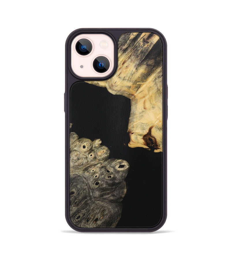 iPhone 14 Wood+Resin Phone Case - Oaklynn (Pure Black, 715179)