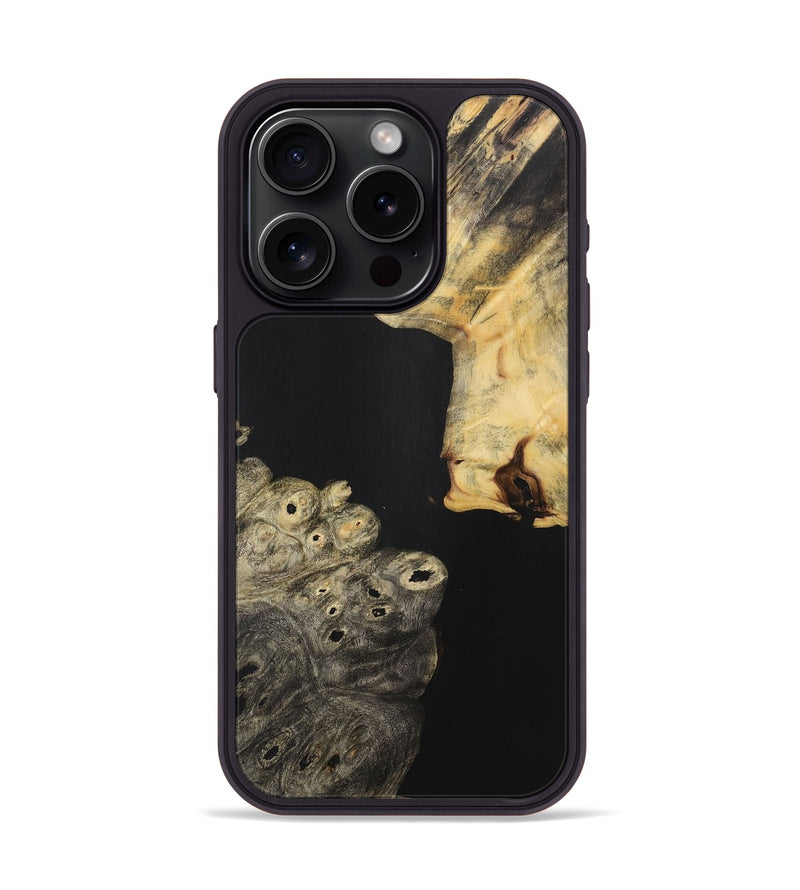 iPhone 15 Pro Wood+Resin Phone Case - Oaklynn (Pure Black, 715179)