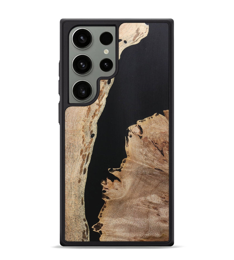 Galaxy S24 Ultra Wood+Resin Phone Case - Edith (Pure Black, 715183)