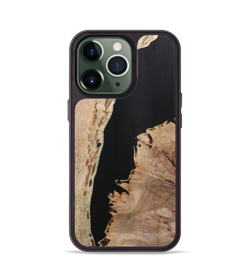 iPhone 13 Pro Wood+Resin Phone Case - Edith (Pure Black, 715183)