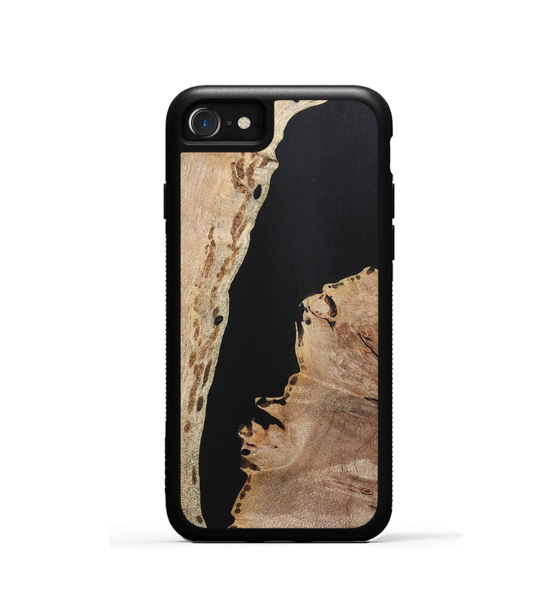 iPhone SE Wood+Resin Phone Case - Edith (Pure Black, 715183)