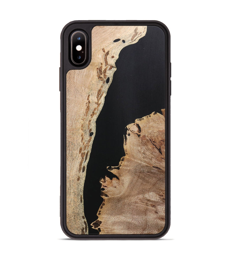 iPhone Xs Max Wood+Resin Phone Case - Edith (Pure Black, 715183)