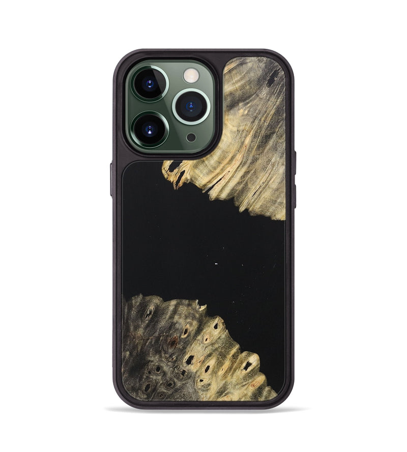 iPhone 13 Pro Wood+Resin Phone Case - Bradley (Pure Black, 715189)