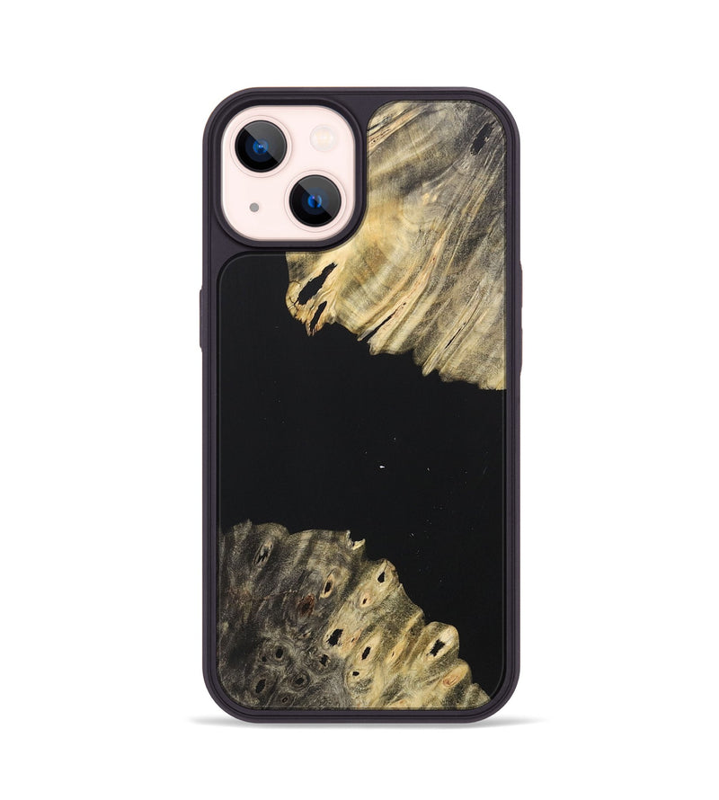 iPhone 14 Wood+Resin Phone Case - Bradley (Pure Black, 715189)