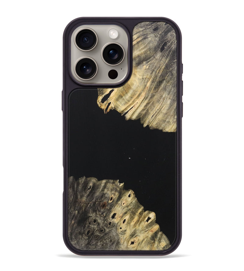 iPhone 16 Pro Max Wood+Resin Phone Case - Bradley (Pure Black, 715189)