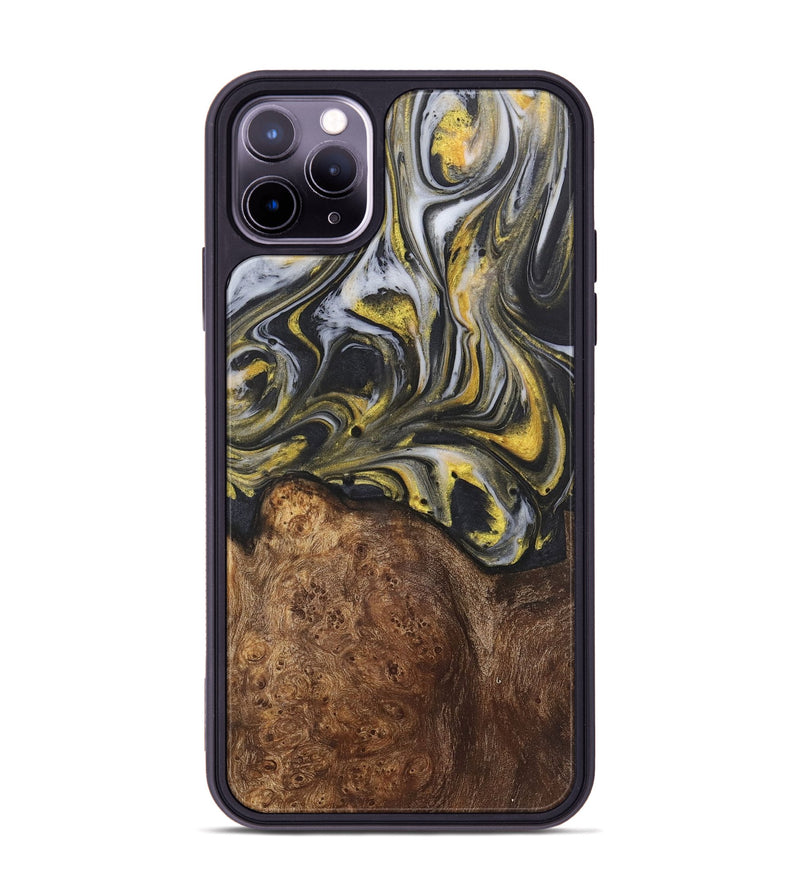 iPhone 11 Pro Max Wood+Resin Phone Case - Tami (Black & White, 715232)