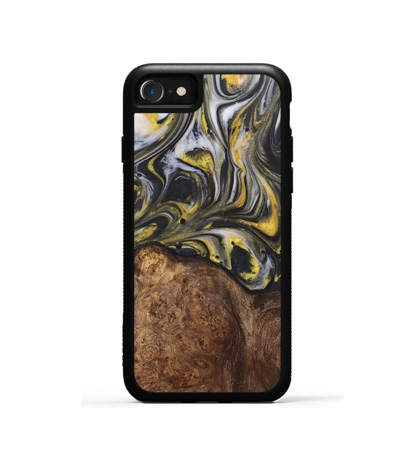 iPhone SE Wood+Resin Phone Case - Tami (Black & White, 715232)