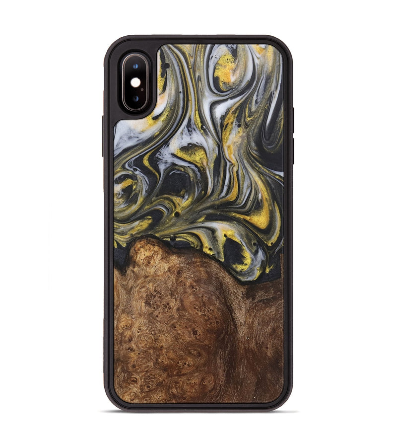 iPhone Xs Max Wood+Resin Phone Case - Tami (Black & White, 715232)