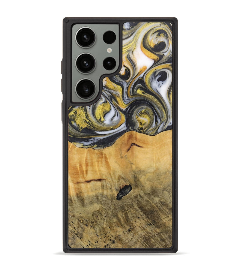 Galaxy S23 Ultra Wood+Resin Phone Case - Chad (Black & White, 715235)