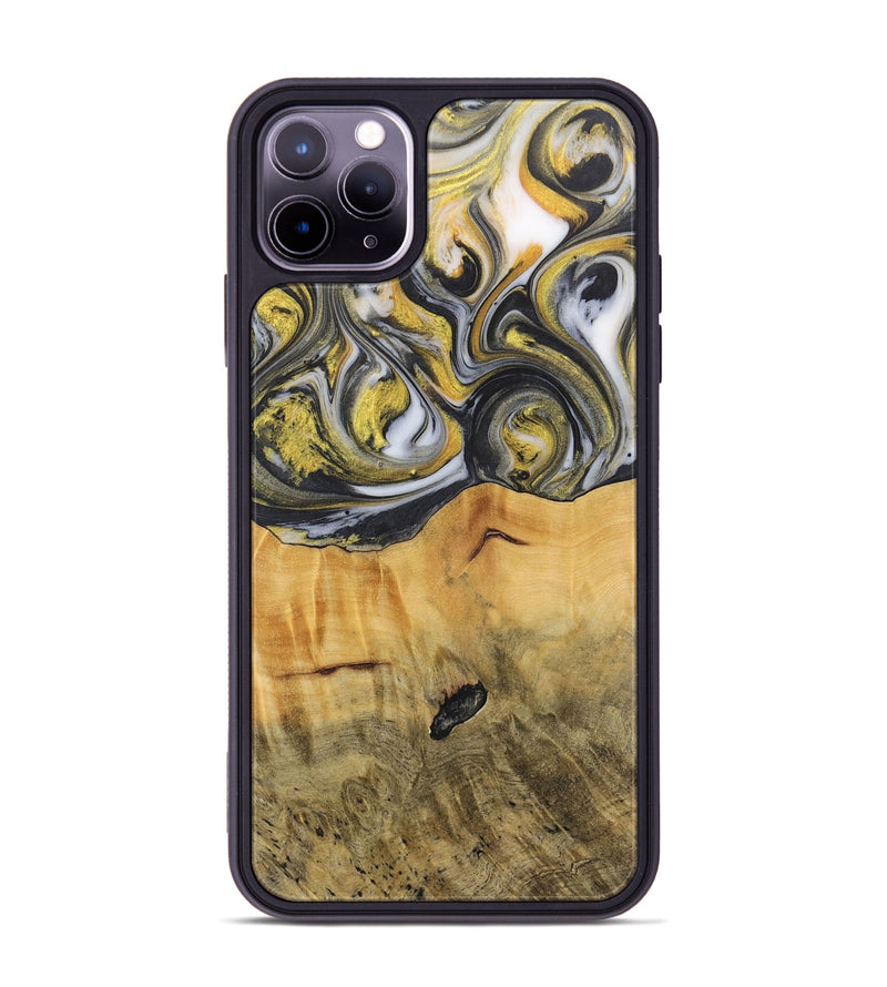 iPhone 11 Pro Max Wood+Resin Phone Case - Chad (Black & White, 715235)