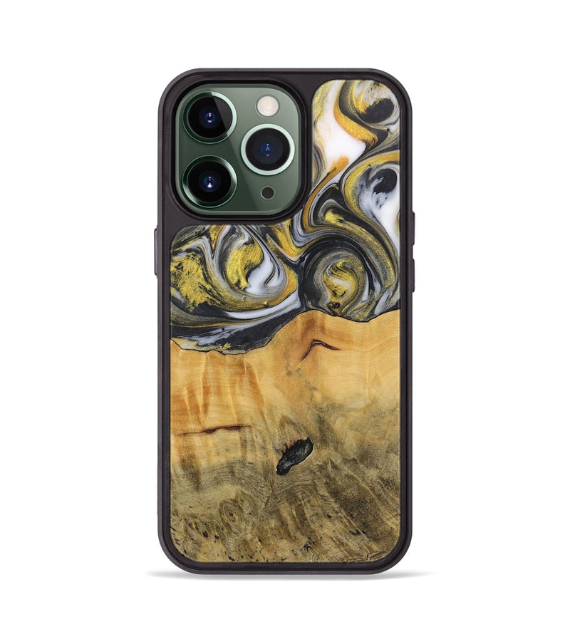 iPhone 13 Pro Wood+Resin Phone Case - Chad (Black & White, 715235)