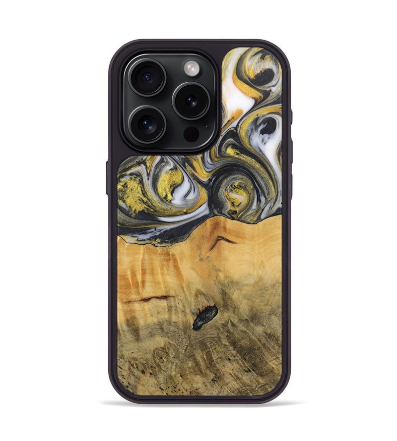 iPhone 15 Pro Wood+Resin Phone Case - Chad (Black & White, 715235)