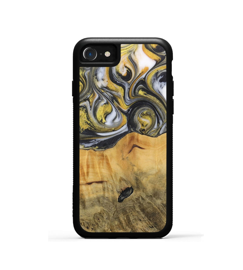 iPhone SE Wood+Resin Phone Case - Chad (Black & White, 715235)