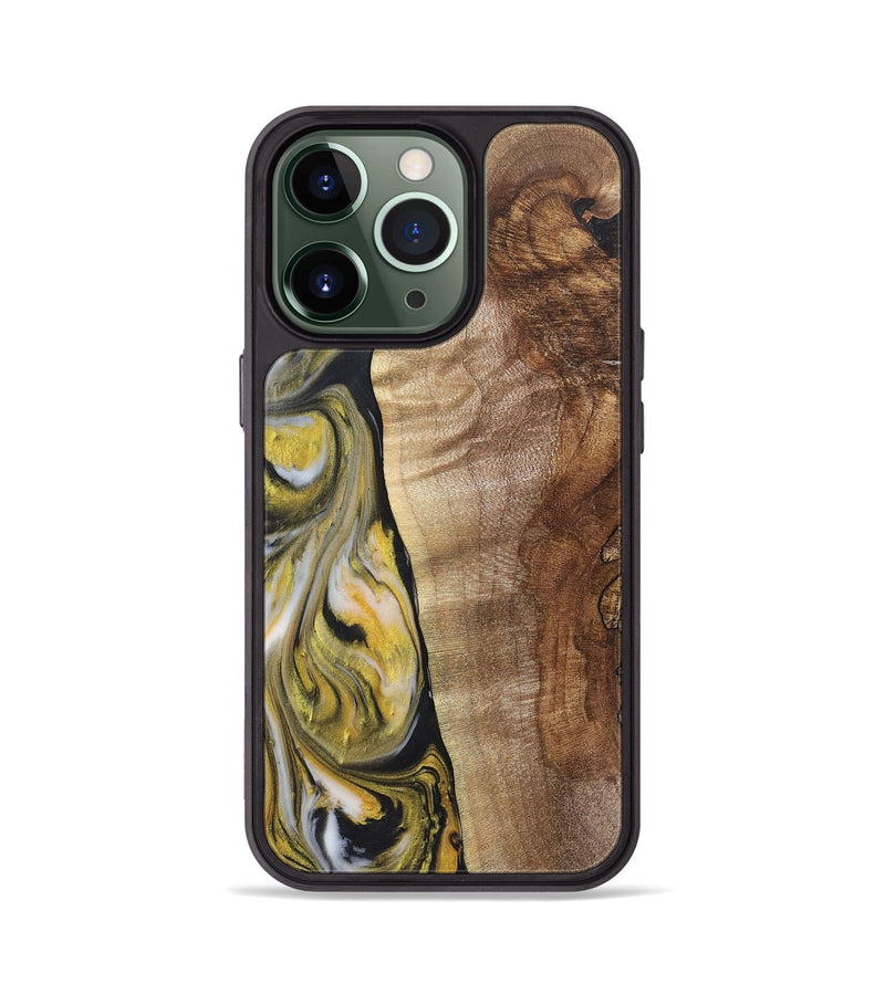 iPhone 13 Pro Wood+Resin Phone Case - Kyla (Black & White, 715238)