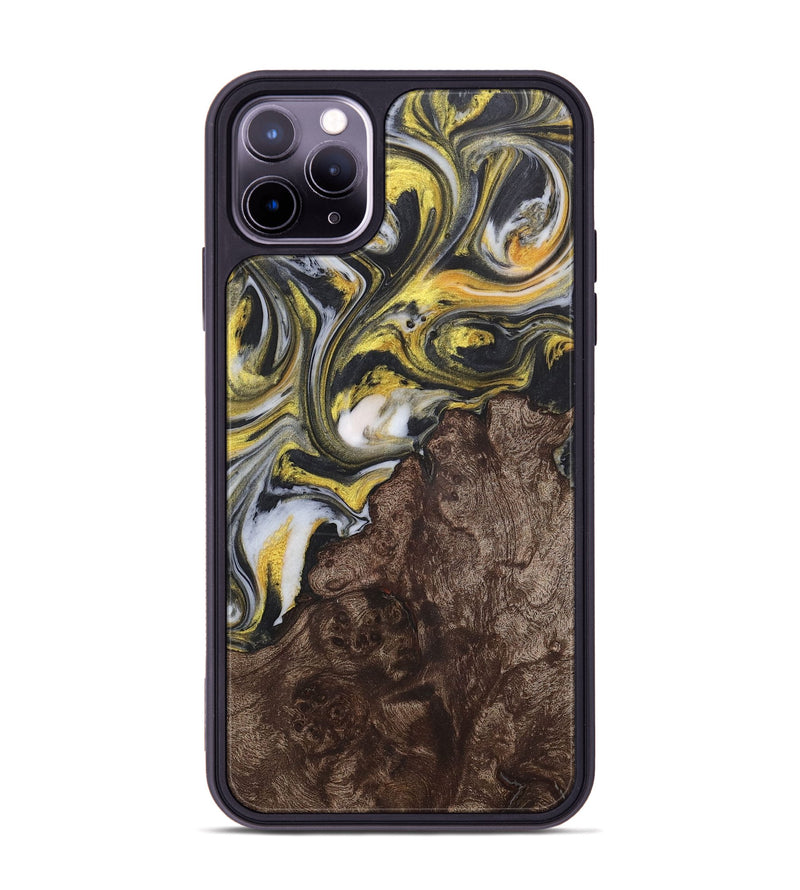 iPhone 11 Pro Max Wood+Resin Phone Case - Juliana (Black & White, 715239)