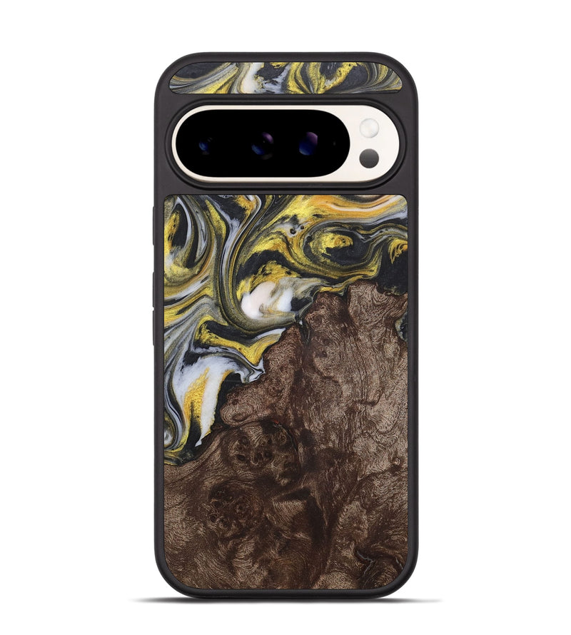 Pixel 9 Pro Wood+Resin Phone Case - Juliana (Black & White, 715239)