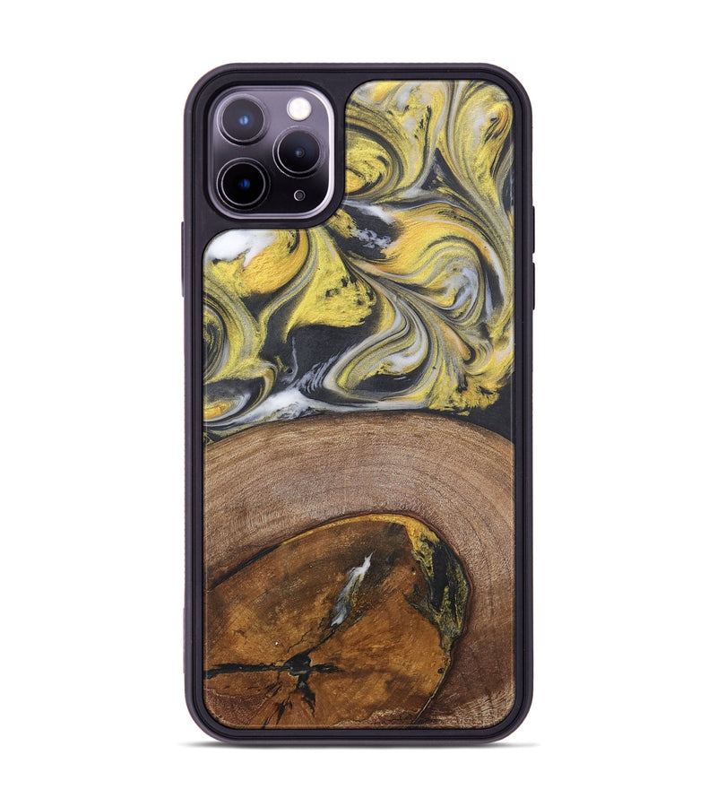 iPhone 11 Pro Max Wood+Resin Phone Case - Tommy (Black & White, 715240)