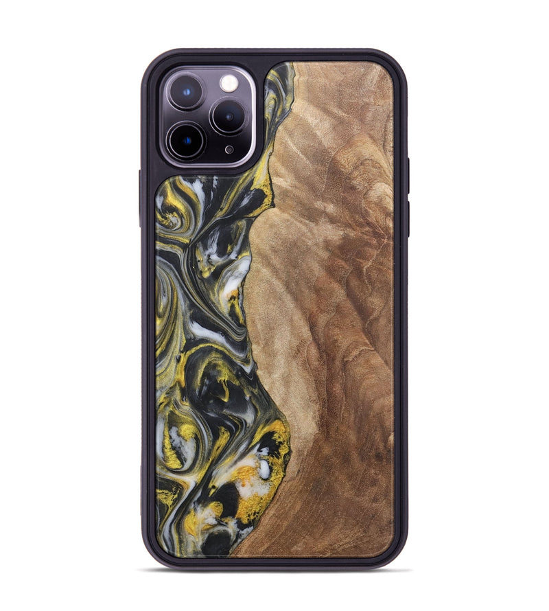 iPhone 11 Pro Max Wood+Resin Phone Case - Averie (Black & White, 715242)