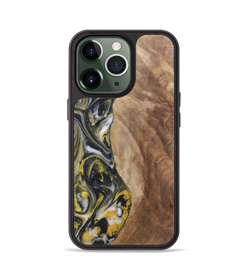 iPhone 13 Pro Wood+Resin Phone Case - Averie (Black & White, 715242)