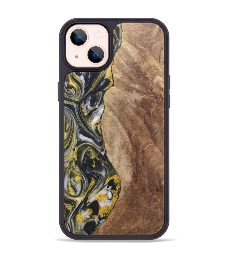 iPhone 14 Plus Wood+Resin Phone Case - Averie (Black & White, 715242)