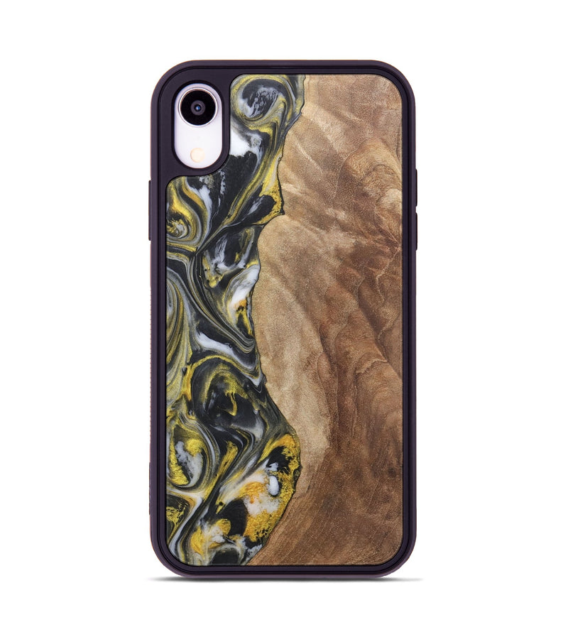 iPhone Xr Wood+Resin Phone Case - Averie (Black & White, 715242)