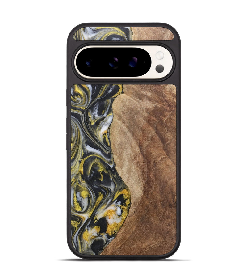 Pixel 9 Pro Wood+Resin Phone Case - Averie (Black & White, 715242)