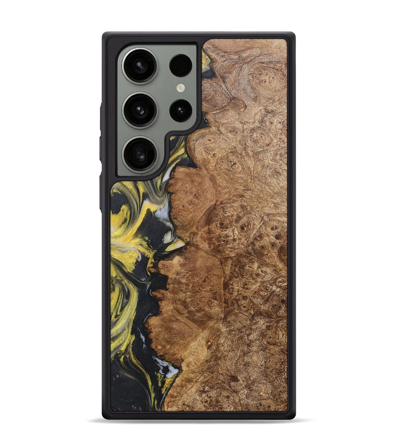 Galaxy S24 Ultra Wood+Resin Phone Case - Haylee (Black & White, 715244)