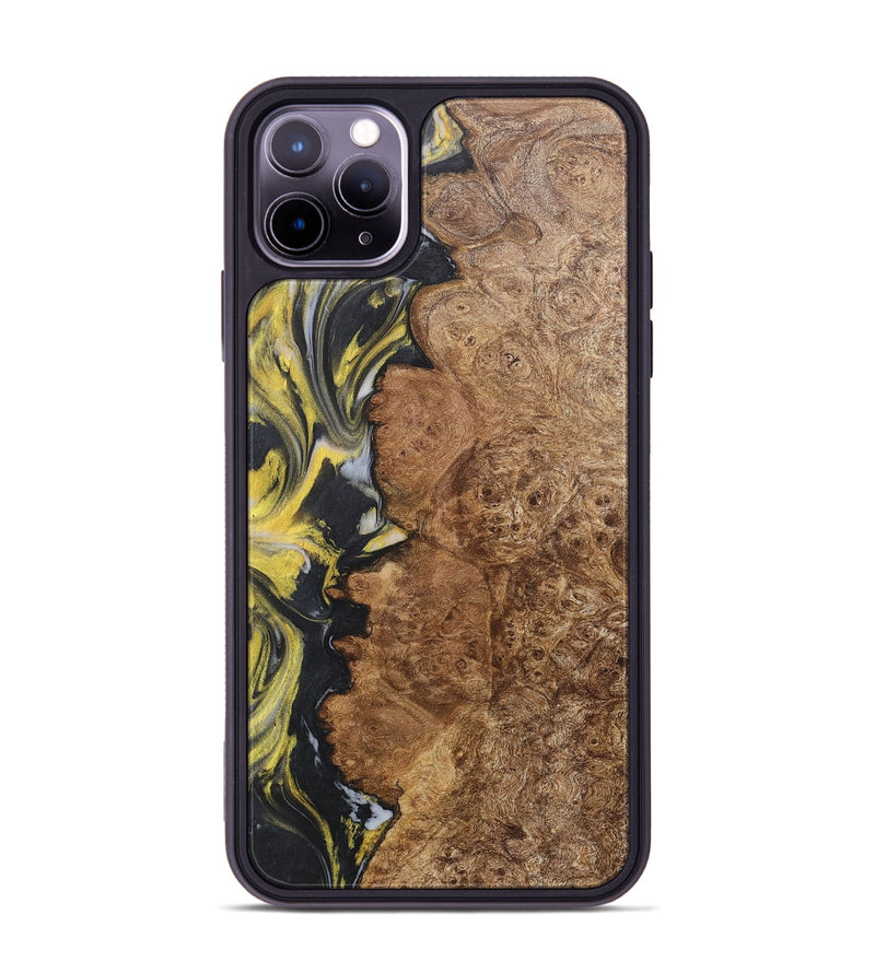 iPhone 11 Pro Max Wood+Resin Phone Case - Haylee (Black & White, 715244)