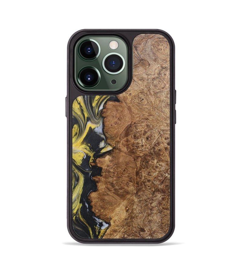 iPhone 13 Pro Wood+Resin Phone Case - Haylee (Black & White, 715244)