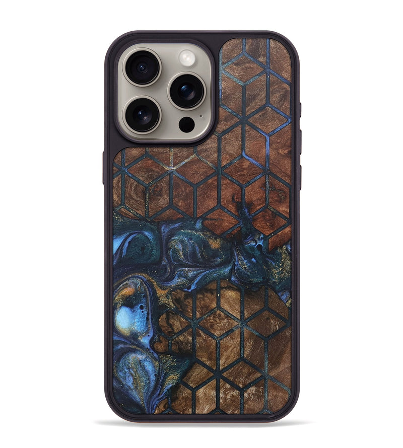 iPhone 15 Pro Max Wood+Resin Phone Case - Randal (Pattern, 715246)