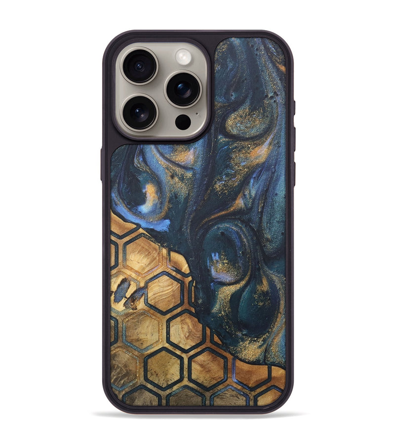 iPhone 15 Pro Max Wood+Resin Phone Case - Trenton (Pattern, 715247)