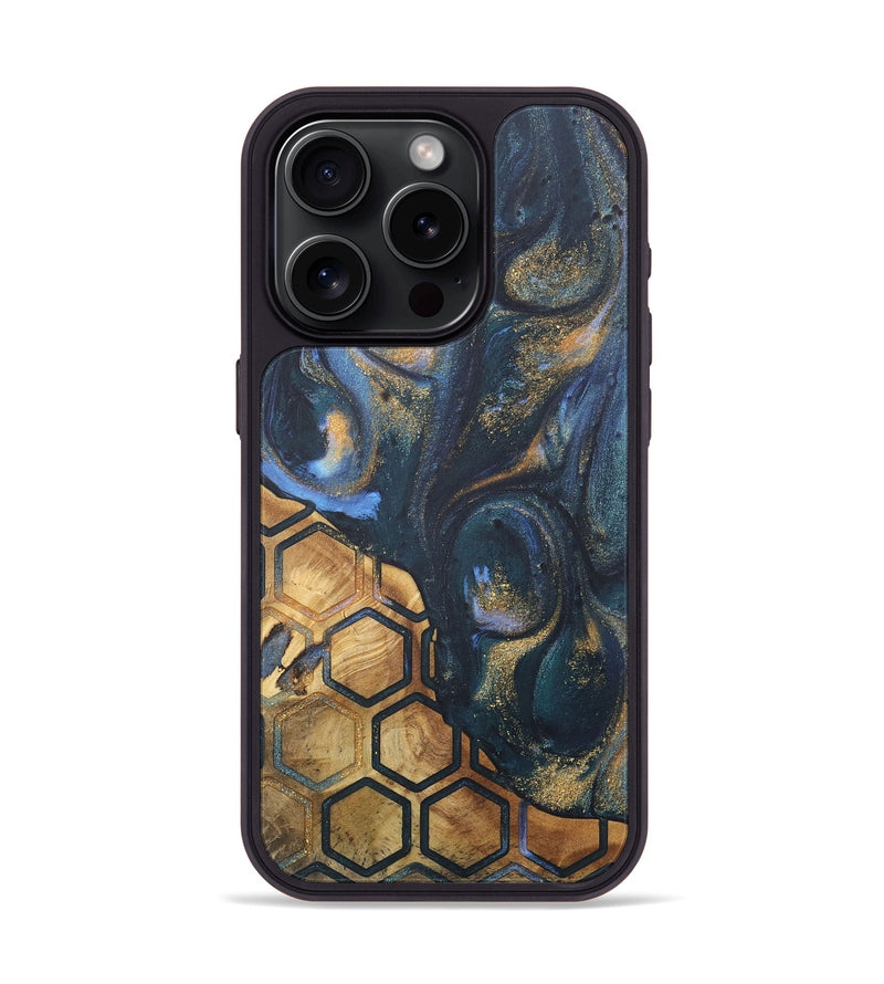 iPhone 15 Pro Wood+Resin Phone Case - Trenton (Pattern, 715247)