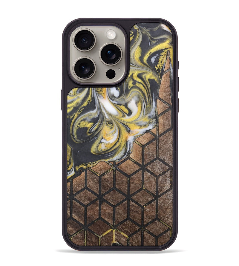 iPhone 15 Pro Max Wood+Resin Phone Case - Kamila (Pattern, 715248)