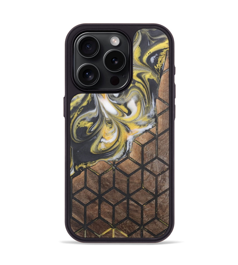 iPhone 15 Pro Wood+Resin Phone Case - Kamila (Pattern, 715248)